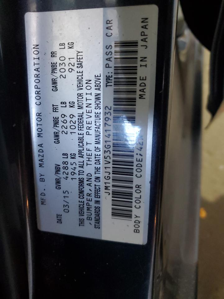 2016 Mazda 6 Touring VIN: JM1GJ1V53G1417932 Lot: 80474385