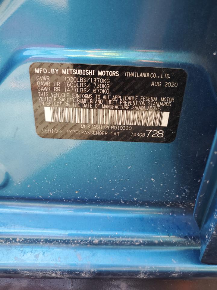 2020 Mitsubishi Mirage Le VIN: ML32A5HJ2LH010330 Lot: 70707555