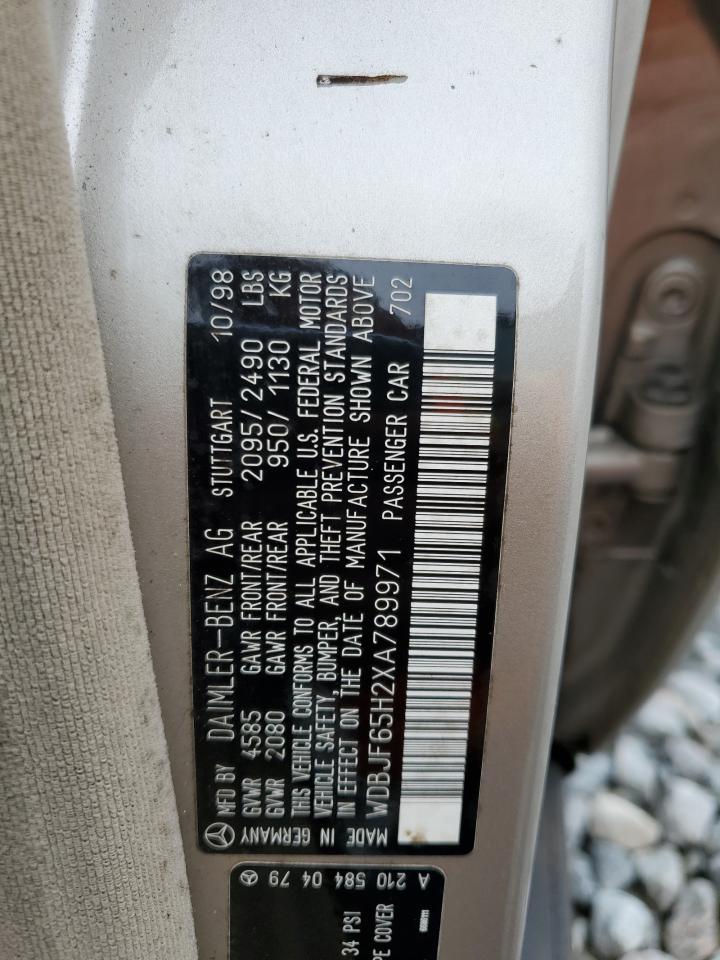 1999 Mercedes-Benz E 320 VIN: WDBJF65H2XA789971 Lot: 82110355