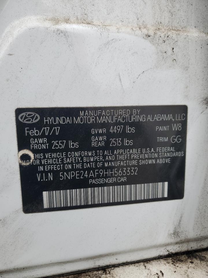 2017 Hyundai Sonata Se VIN: 5NPE24AF9HH563332 Lot: 69447835