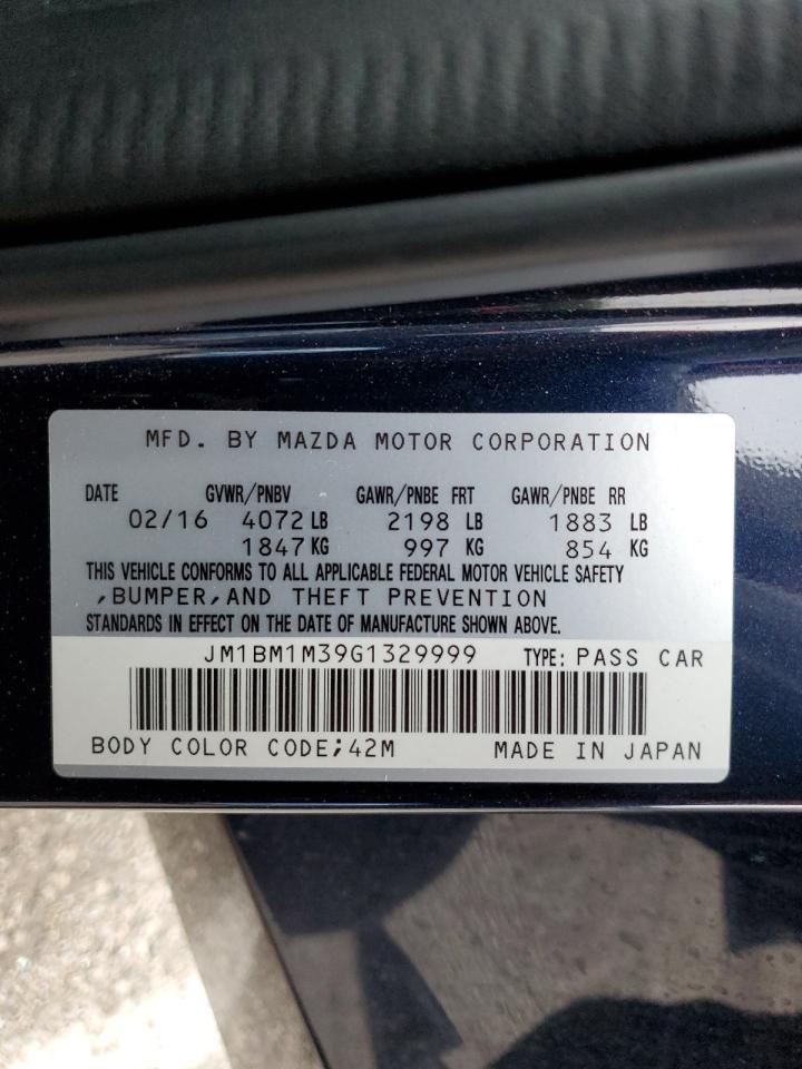2016 Mazda 3 Touring VIN: JM1BM1M39G1329999 Lot: 84216235