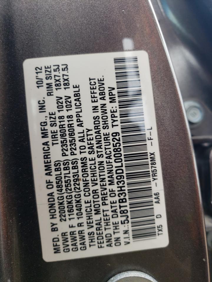 2013 Acura Rdx VIN: 5J8TB3H39DL008529 Lot: 70092495