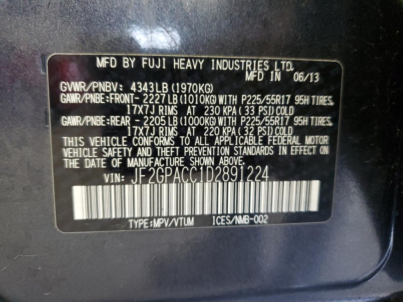 2013 Subaru Xv Crosstrek 2.0 Premium VIN: JF2GPACC1D2891224 Lot: 84168145