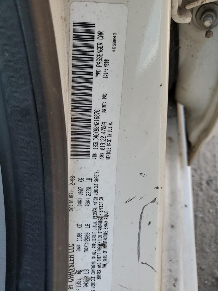 2008 Dodge Avenger Se VIN: 1B3LC46K88N216876 Lot: 86795335