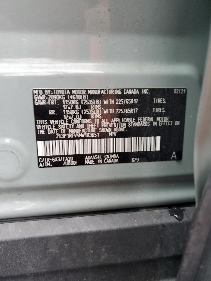 2021 Toyota Rav4 Xle VIN: 2T3P1RFV4MW183651 Lot: 81606775