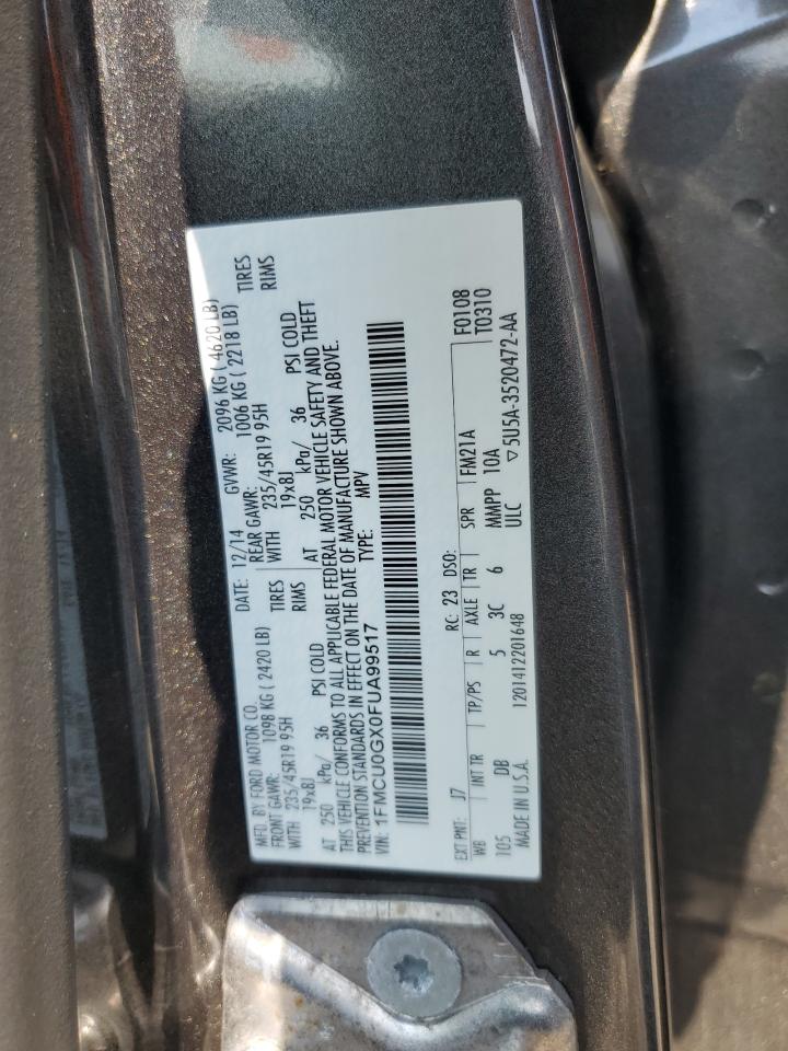 2015 Ford Escape Se VIN: 1FMCU0GX0FUA99517 Lot: 81134905