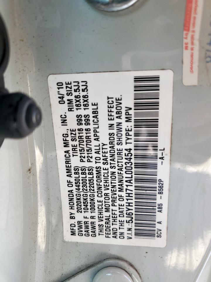 2010 Honda Element Ex VIN: 5J6YH1H71AL003454 Lot: 84465165