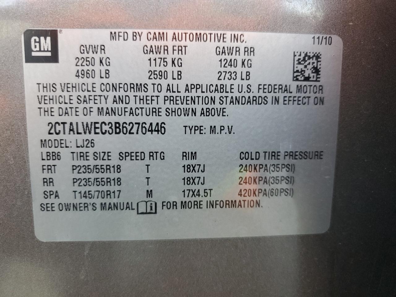 2011 GMC Terrain Slt VIN: 2CTALWEC3B6276446 Lot: 71749805