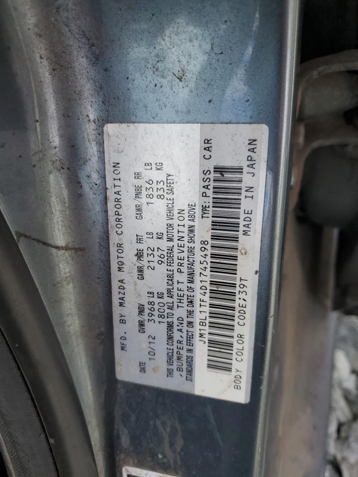 2013 Mazda Uk VIN: JM1BL1TF4D1745498 Lot: 81841065