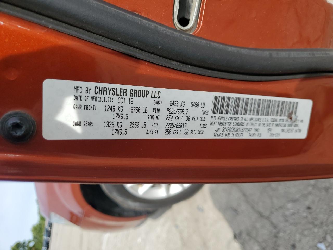 2013 Dodge Journey Sxt VIN: 3C4PDCBG8DT577947 Lot: 71614805