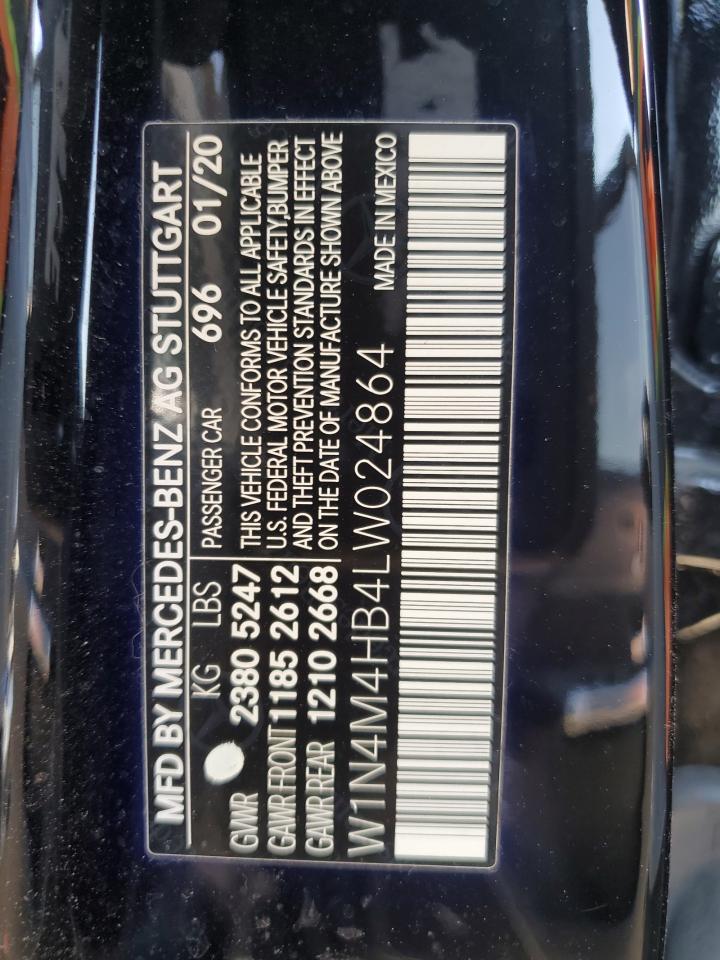 2020 Mercedes-Benz Glb 250 4Matic VIN: W1N4M4HB4LW024864 Lot: 71522955