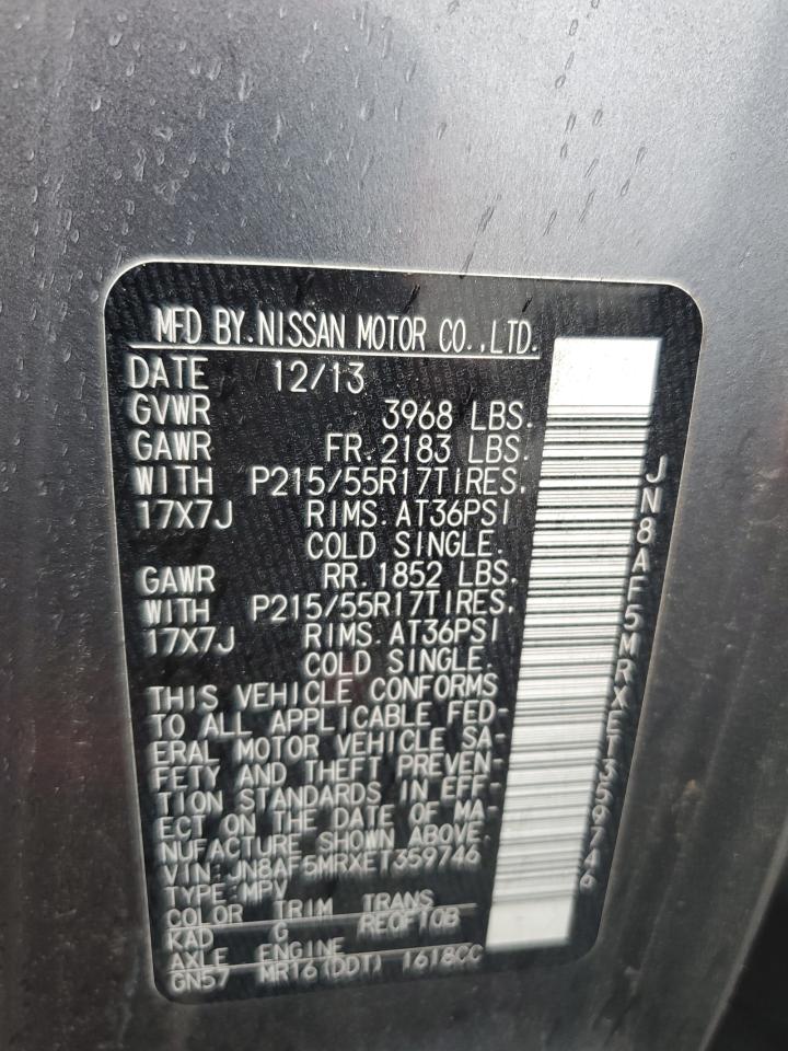 2014 Nissan Juke S VIN: JN8AF5MRXET359746 Lot: 80433785