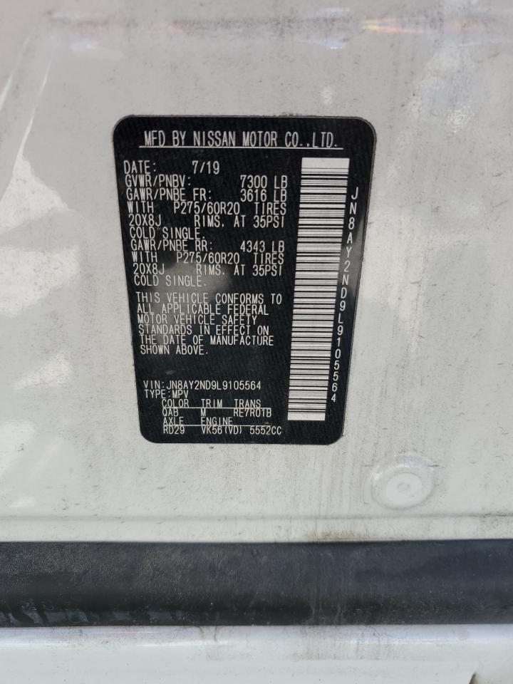 2020 Nissan Armada Sv VIN: JN8AY2ND9L9105564 Lot: 81000955
