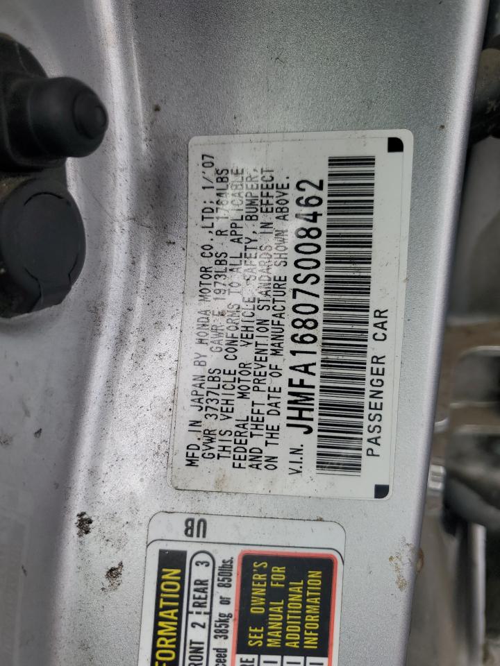 2007 Honda Civic Ex VIN: JHMFA16807S008462 Lot: 84522705