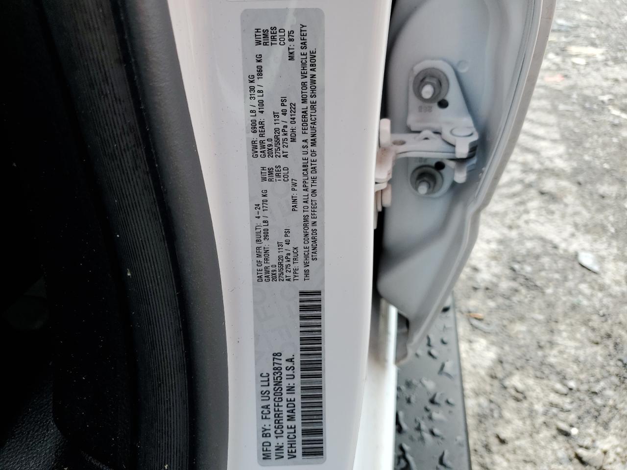 2025 Ram 1500 Big Horn/Lone Star VIN: 1C6RRFFG0SN538778 Lot: 82133775