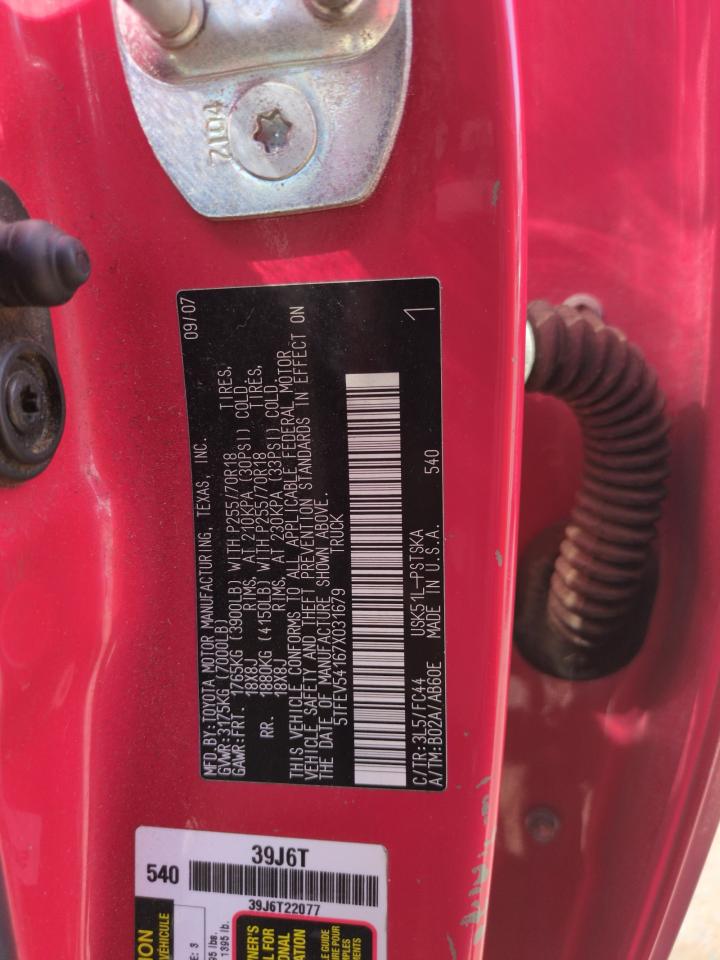 2007 Toyota Tundra Crewmax Sr5 VIN: 5TFEV54167X031679 Lot: 81459325