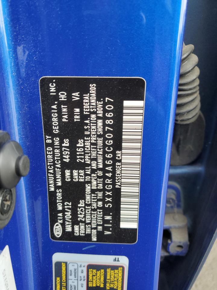 2012 Kia Optima Sx VIN: 5XXGR4A66CG078607 Lot: 71230795