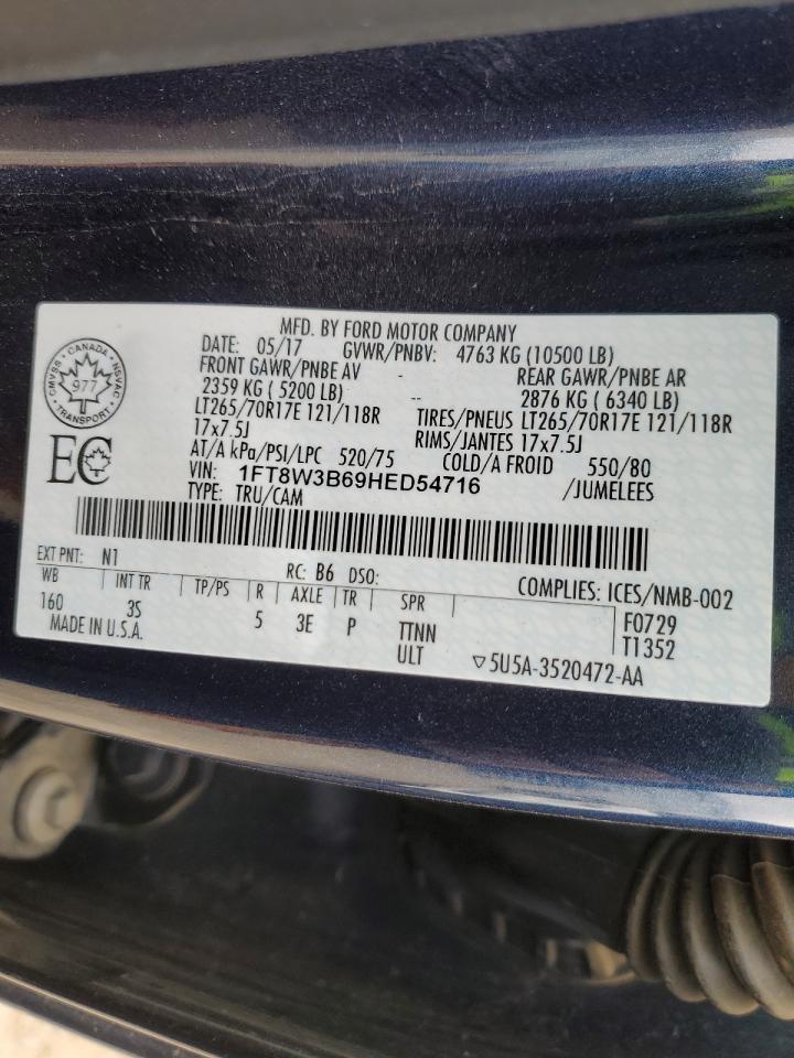 2017 Ford F350 Super Duty VIN: 1FT8W3B69HED54716 Lot: 84414545