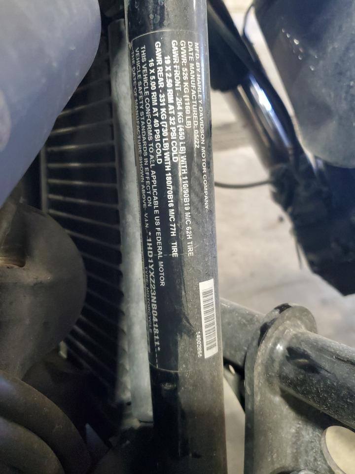 2022 Harley-Davidson Fxlrst VIN: 1HD1YXZ23NB041811 Lot: 72093355