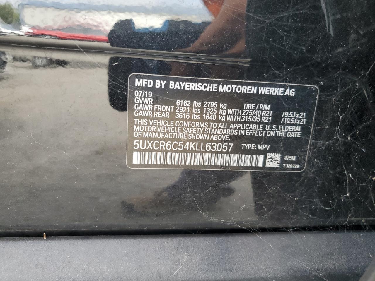 2019 BMW X5 xDrive40I VIN: 5UXCR6C54KLL63057 Lot: 82098845