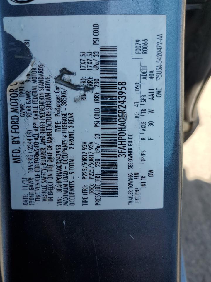 2012 Ford Fusion Se VIN: 3FAHP0HA0CR243958 Lot: 84570445