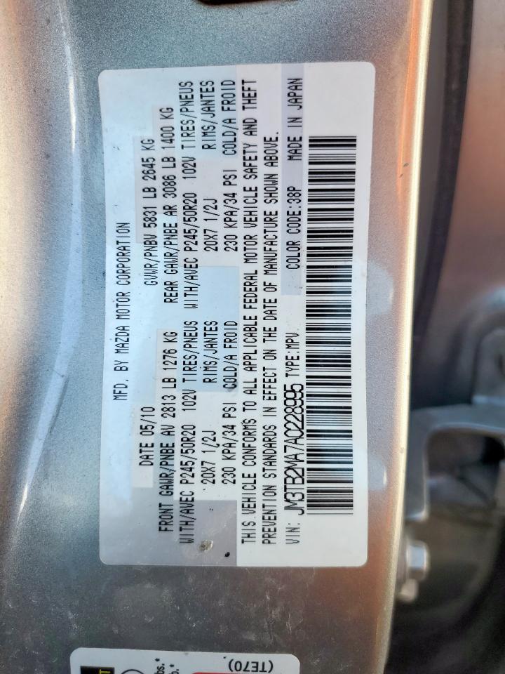 2010 Mazda Cx-9 VIN: JM3TB2MA7A0228995 Lot: 82059355