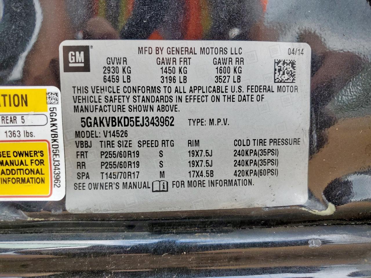 2014 Buick Enclave VIN: 5GAKVBKD5EJ343962 Lot: 82165745