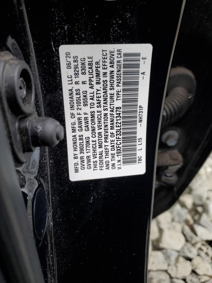 2020 Honda Civic Ex VIN: 19XFC1F33LE213478 Lot: 82158135