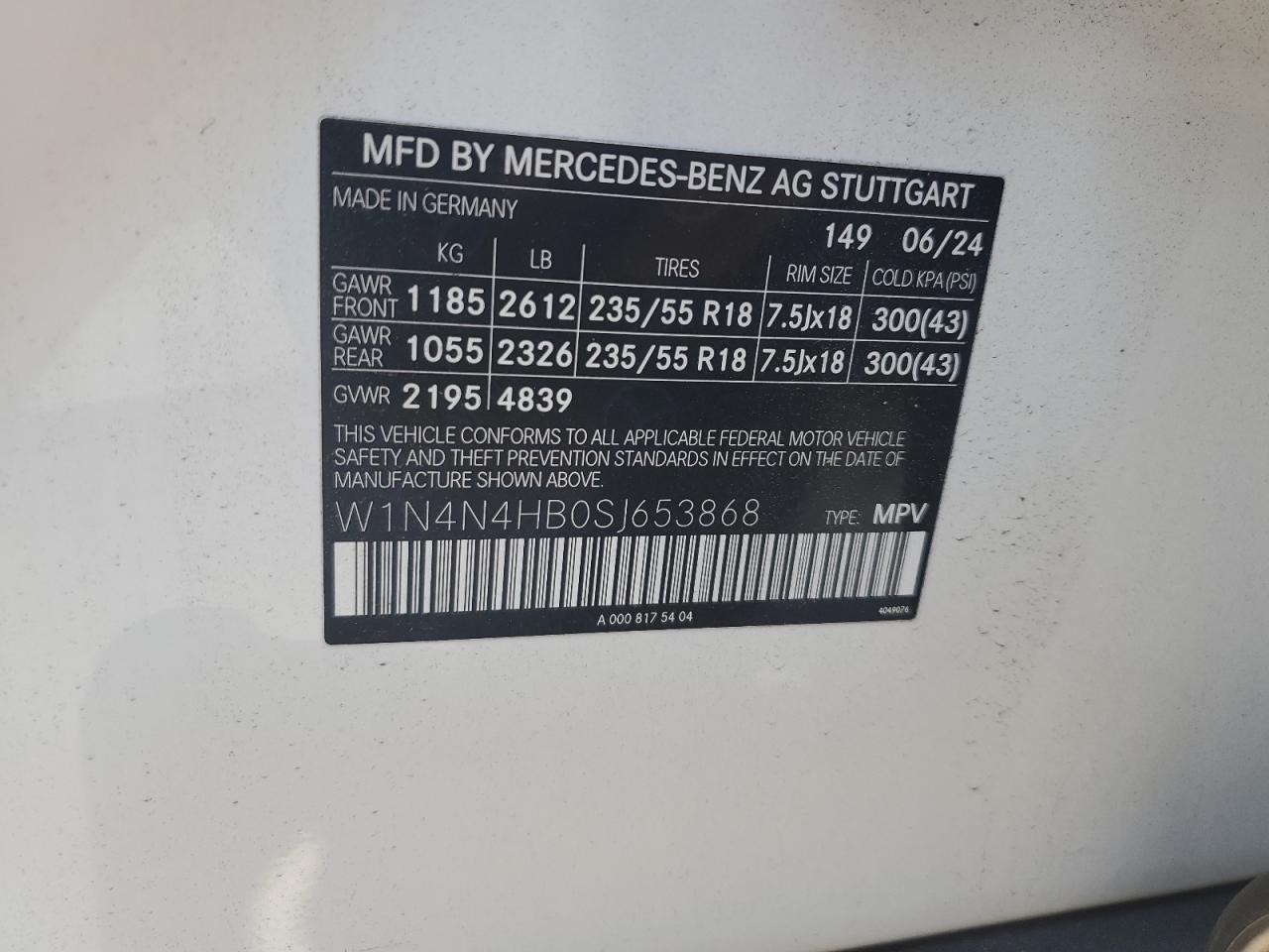 2025 Mercedes-Benz Gla 250 4Matic VIN: W1N4N4HB0SJ653868 Lot: 71589995