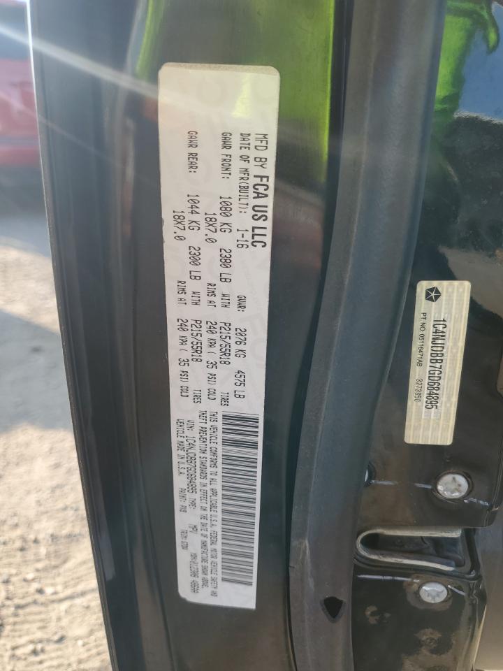 2016 Jeep Compass Sport VIN: 1C4NJDBB7GD684895 Lot: 71150495