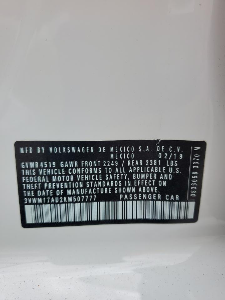 2019 Volkswagen Golf Alltrack S VIN: 3VWM17AU2KM507777 Lot: 71559775