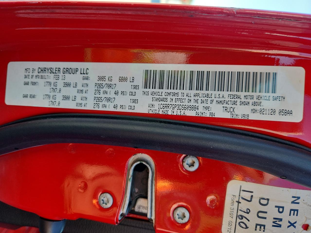 2013 Ram 1500 Slt VIN: 1C6RR7GP3DS609884 Lot: 80553795