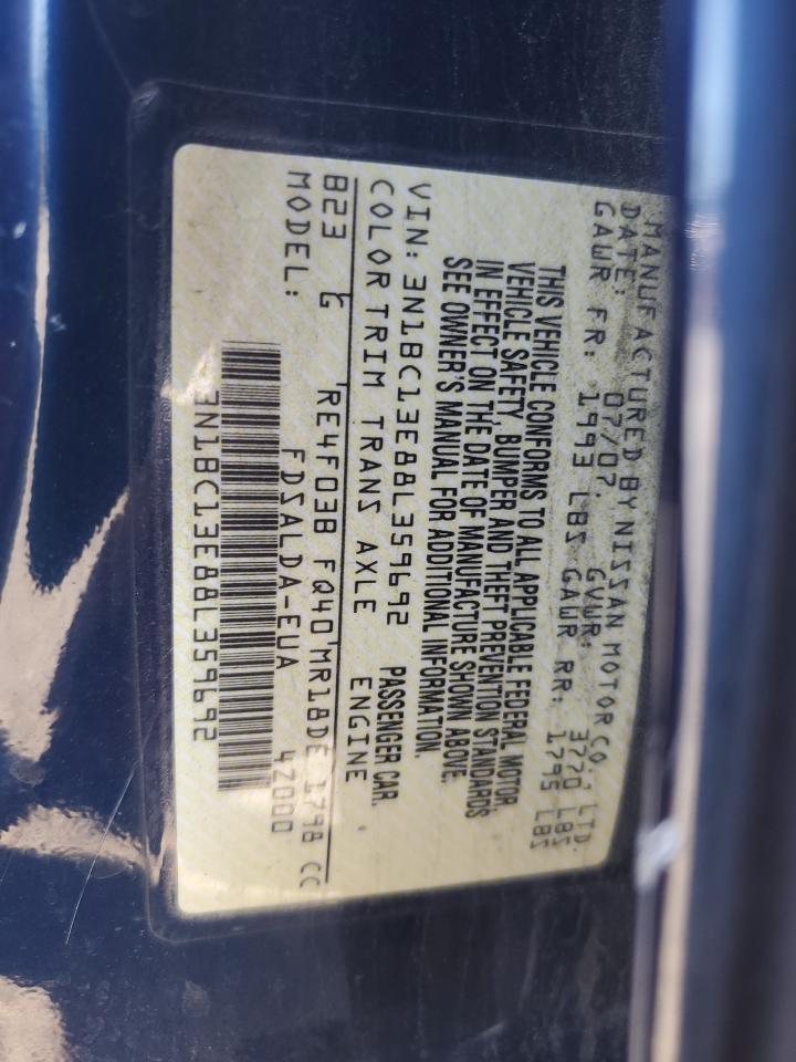 2008 Nissan Versa S VIN: 3N1BC13E88L359692 Lot: 80775525