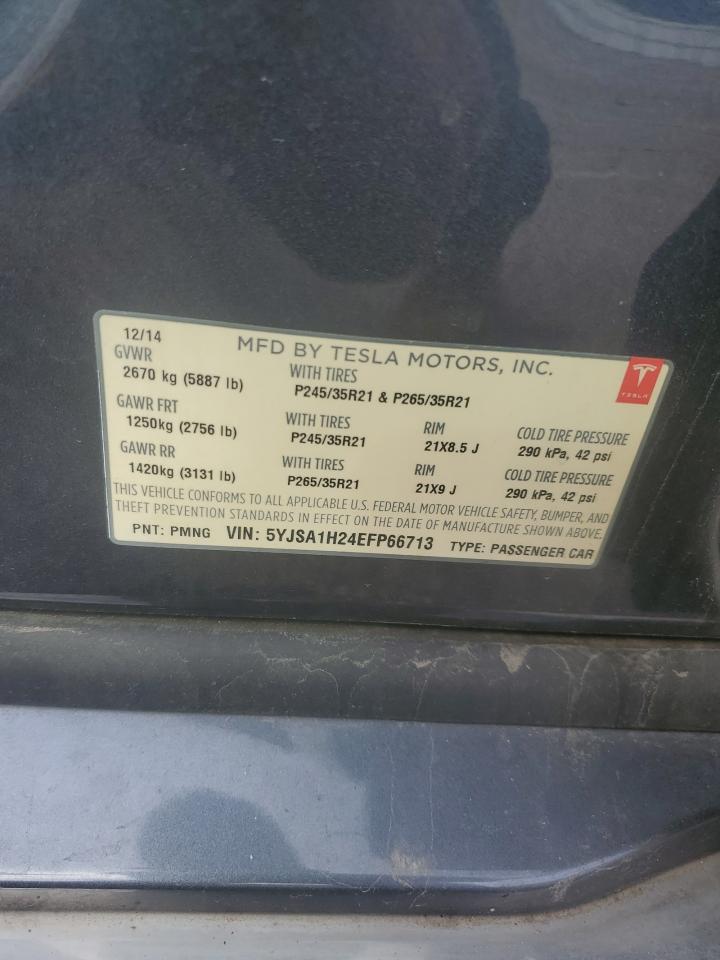 2014 Tesla Model S VIN: 5YJSA1H24EFP66713 Lot: 81722945