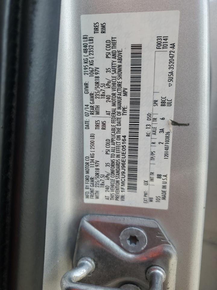 2014 Ford Escape VIN: 1FMCU9J96EUE05164 Lot: 81431445