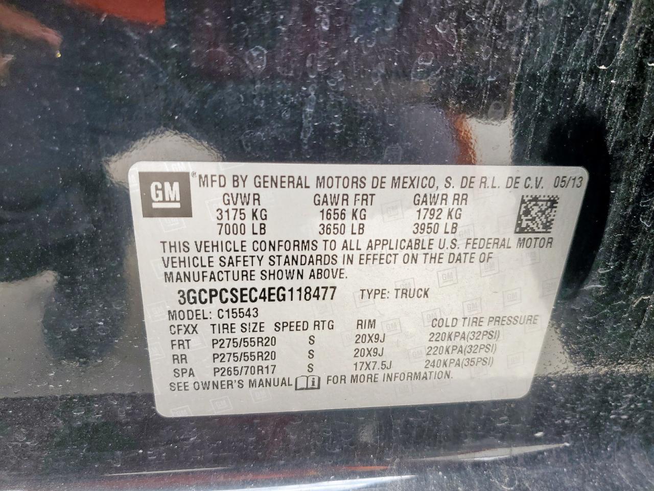 2014 Chevrolet Silverado C1500 Ltz VIN: 3GCPCSEC4EG118477 Lot: 80653575