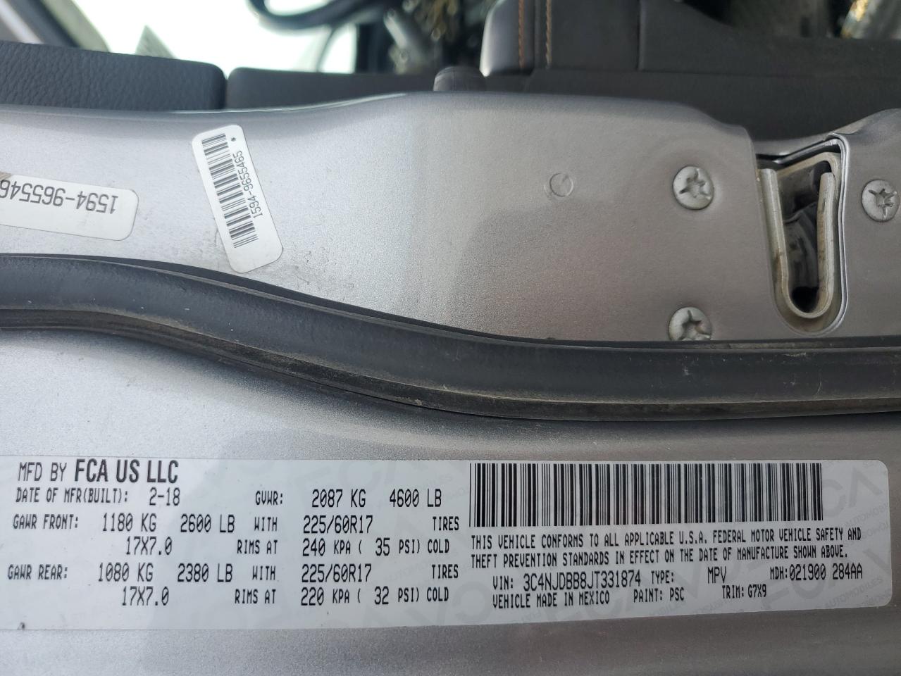 2018 Jeep Compass Latitude VIN: 3C4NJDBB8JT331874 Lot: 81661685