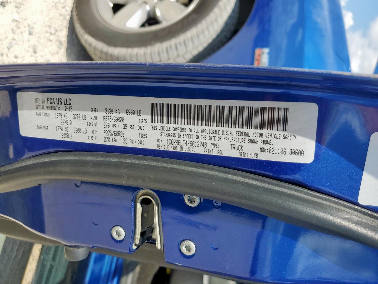 2015 Ram 1500 Slt VIN: 1C6RR6LT4FS613748 Lot: 81342305