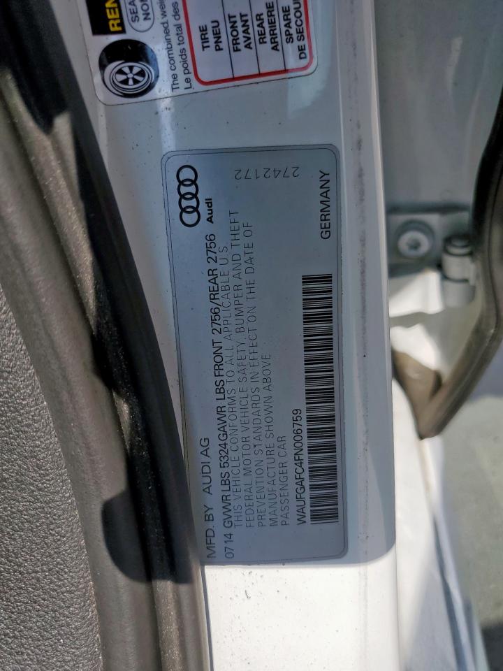 2015 Audi A6 Premium Plus VIN: WAUFGAFC4FN006759 Lot: 80949715