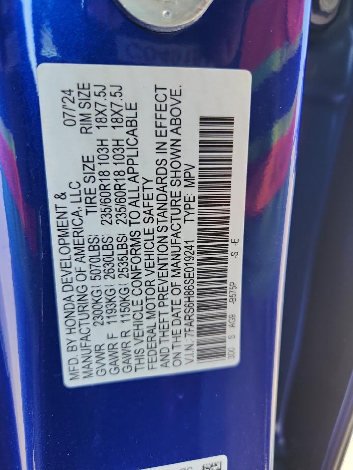 2025 Honda Cr-V Sport-L VIN: 7FARS6H86SE019241 Lot: 80655655