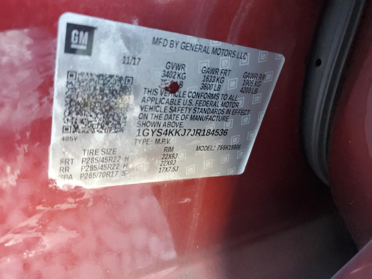 2018 Cadillac Escalade Esv Platinum VIN: 1GYS4KKJ7JR184536 Lot: 71209955