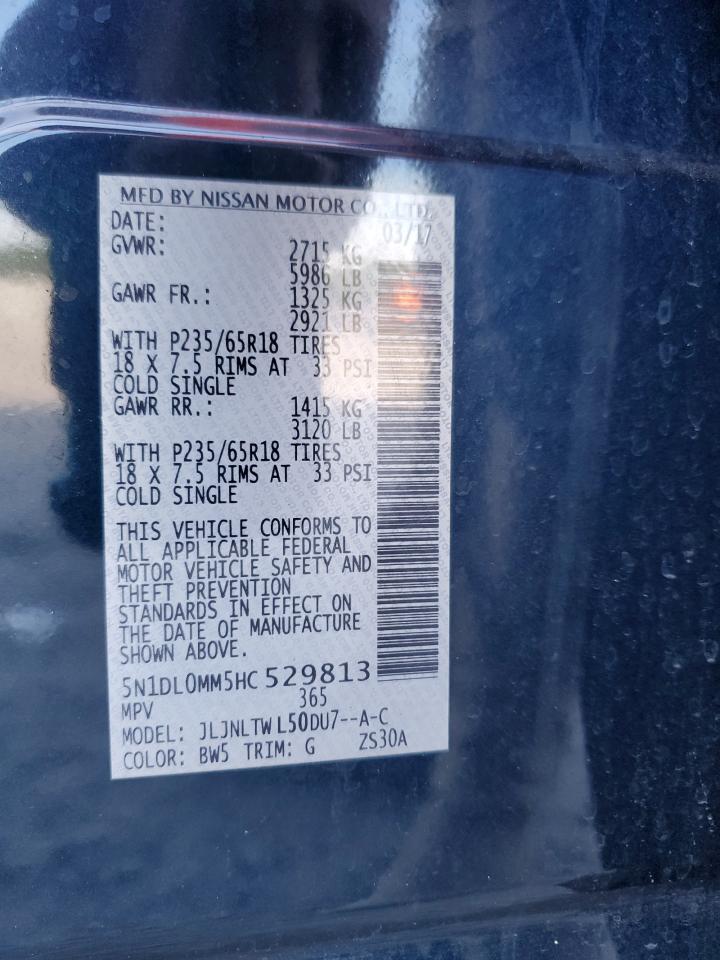 2017 Infiniti Qx60 VIN: 5N1DL0MM5HC529813 Lot: 80999155