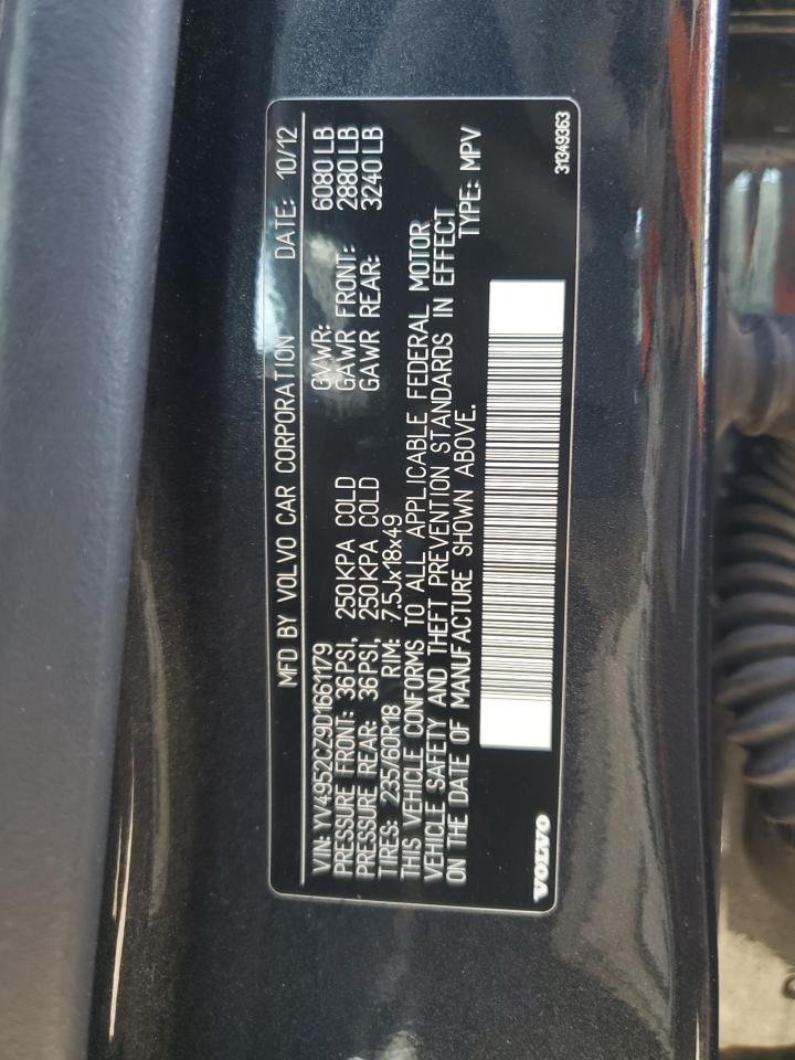 2013 Volvo Xc90 3.2 VIN: YV4952CZ9D1661179 Lot: 83860185