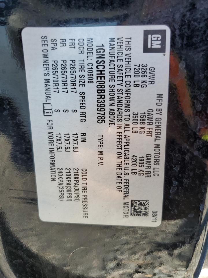 2011 Chevrolet Suburban C1500 Ls VIN: 1GNSCHE08BR399785 Lot: 80662315