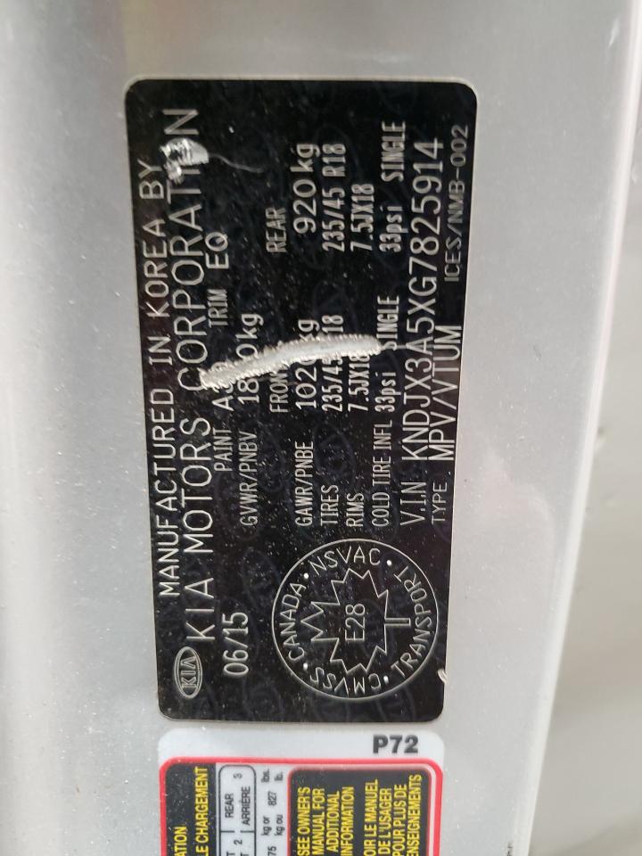 2016 Kia Soul ! VIN: KNDJX3A5XG7825914 Lot: 83973945