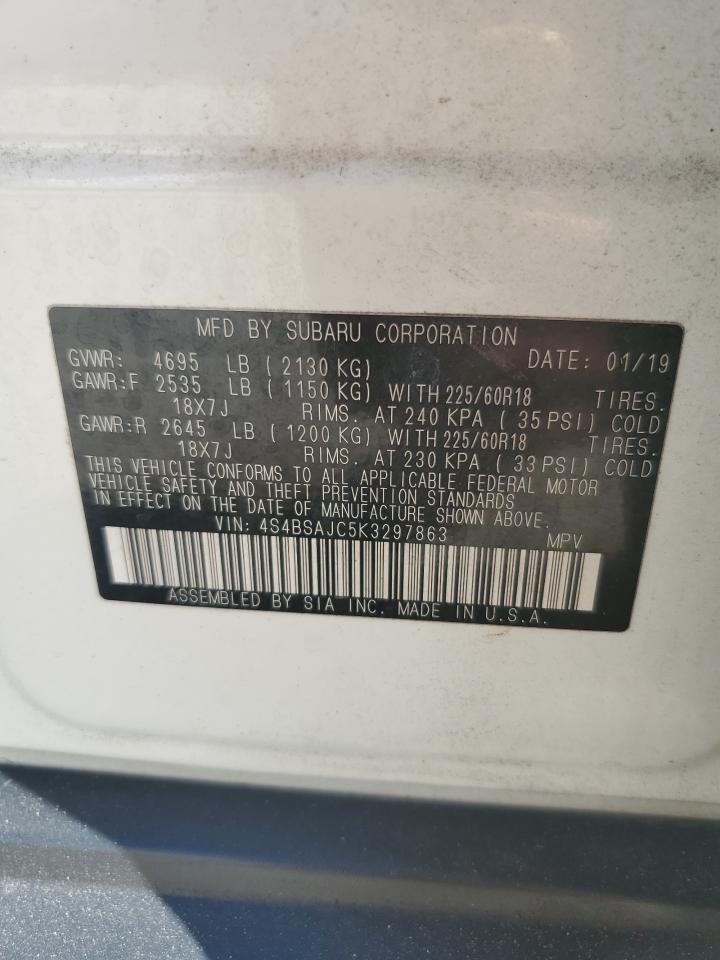 2019 Subaru Outback 2.5I Limited VIN: 4S4BSAJC5K3297863 Lot: 81882765
