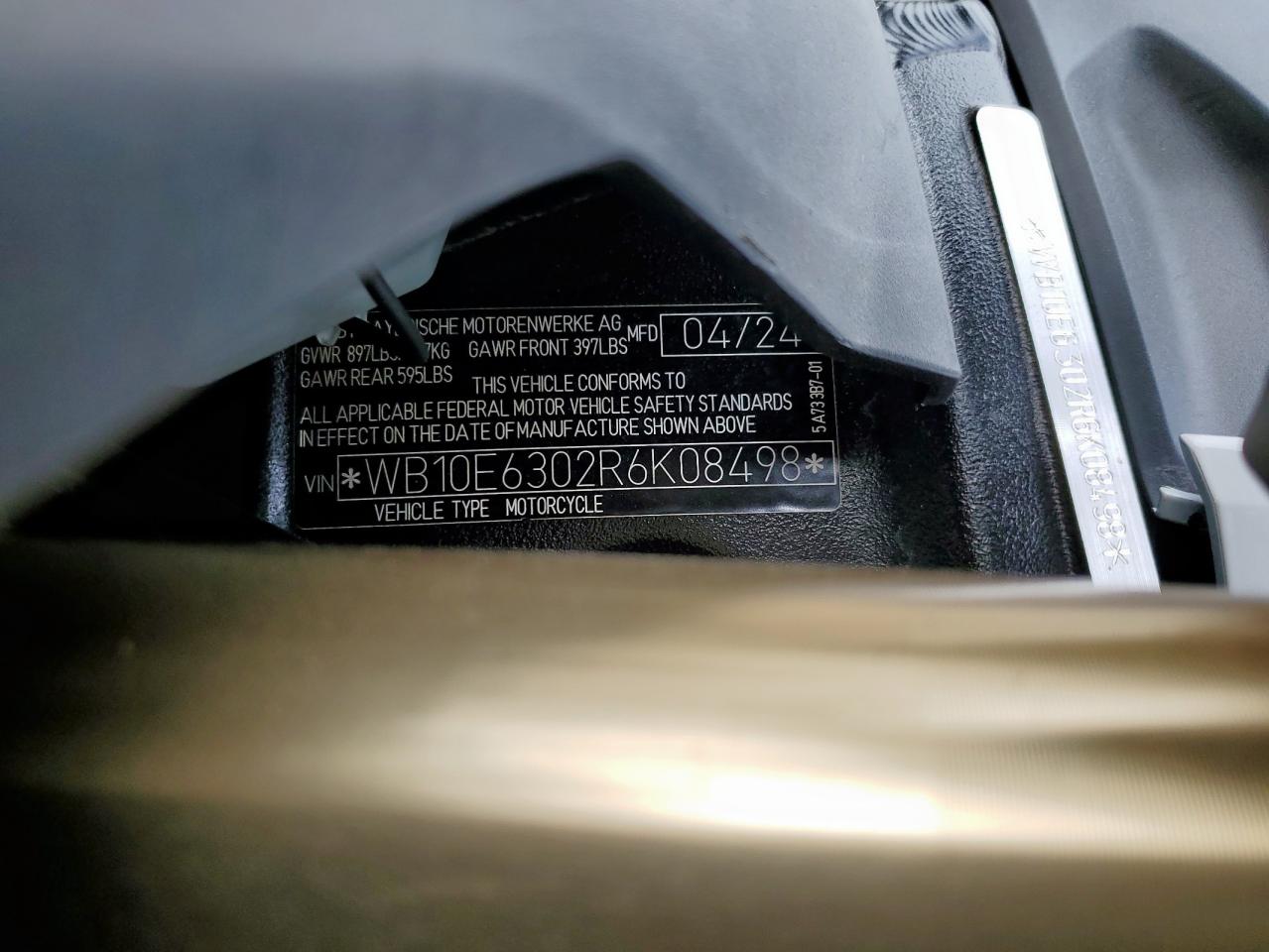 2024 BMW S 1000 Rr VIN: WB10E6302R6K08498 Lot: 83847605