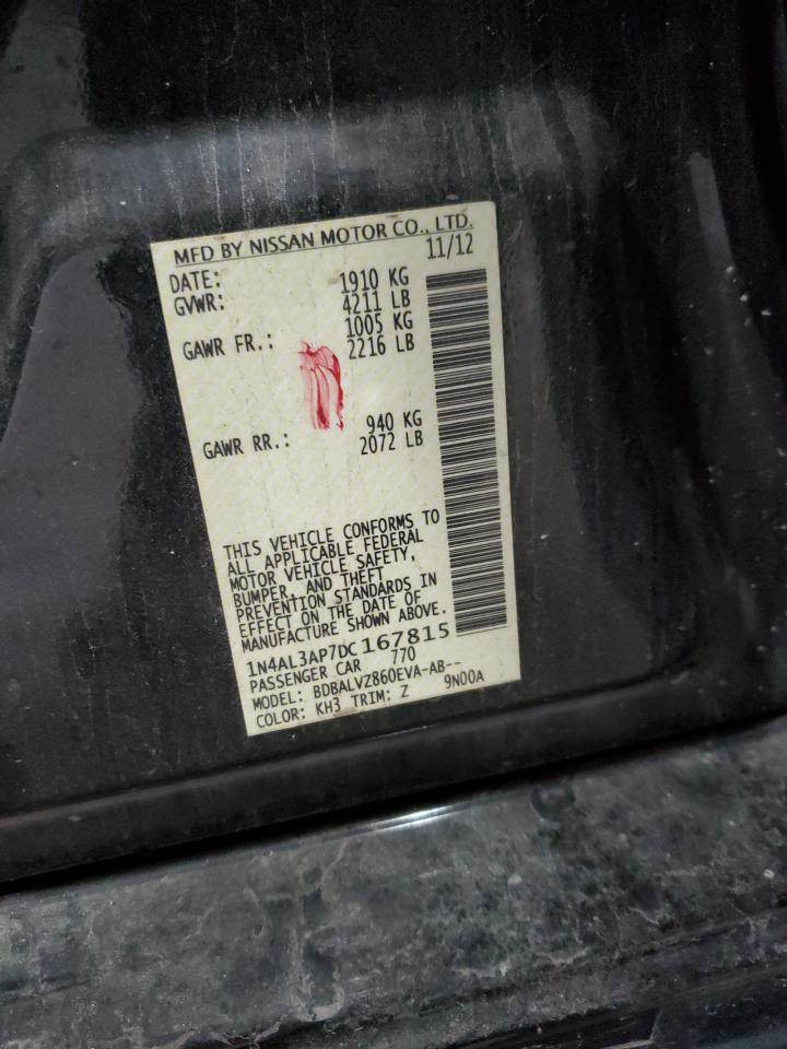 2013 Nissan Altima 2.5 VIN: 1N4AL3AP7DC167815 Lot: 81823125