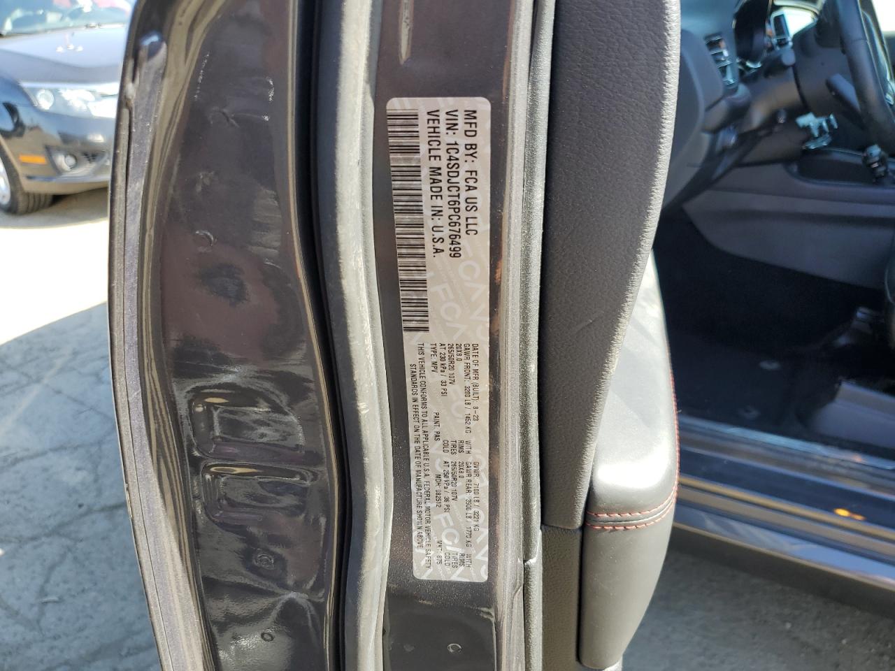 2023 Dodge Durango R/T VIN: 1C4SDJCT6PC676499 Lot: 84649665