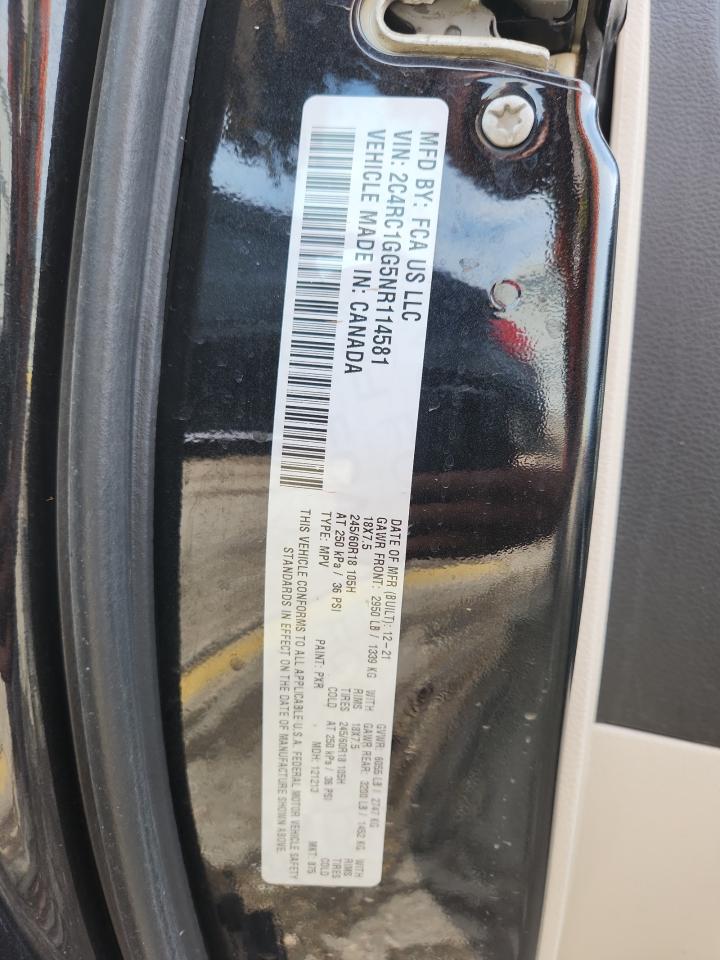 2022 Chrysler Pacifica Limited VIN: 2C4RC1GG5NR114581 Lot: 81286795